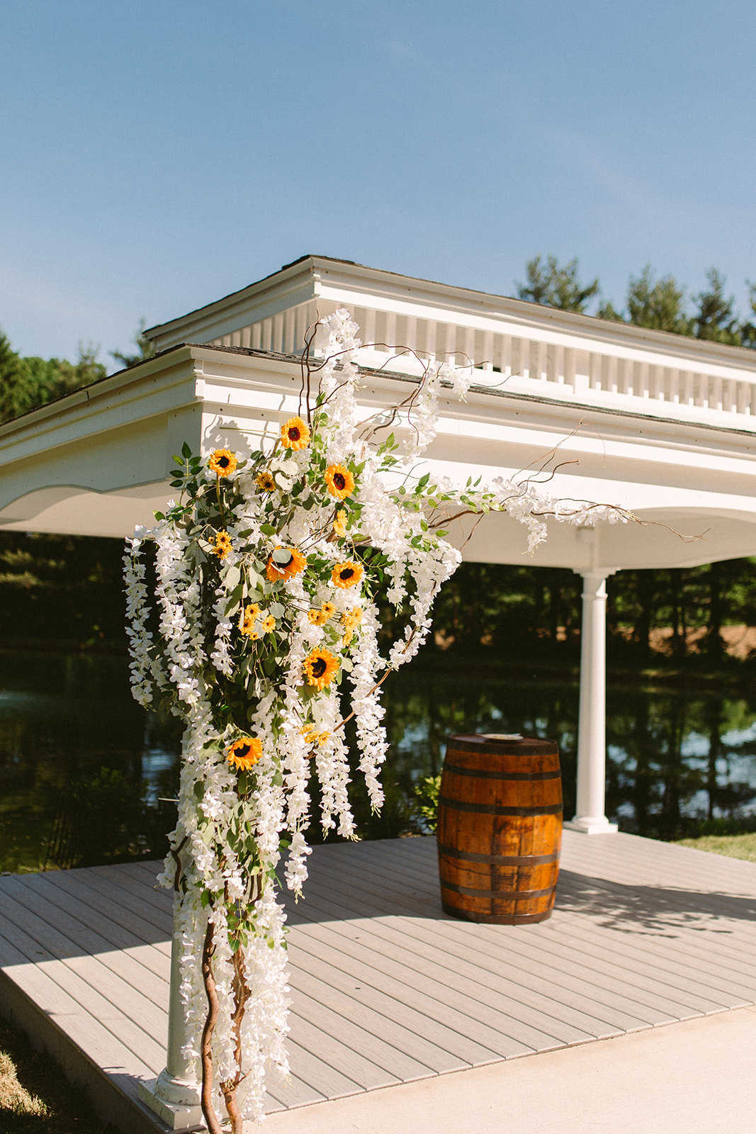 The Stables at Arrowhead Lake wedding venue showcasing the beautiful rustic setting