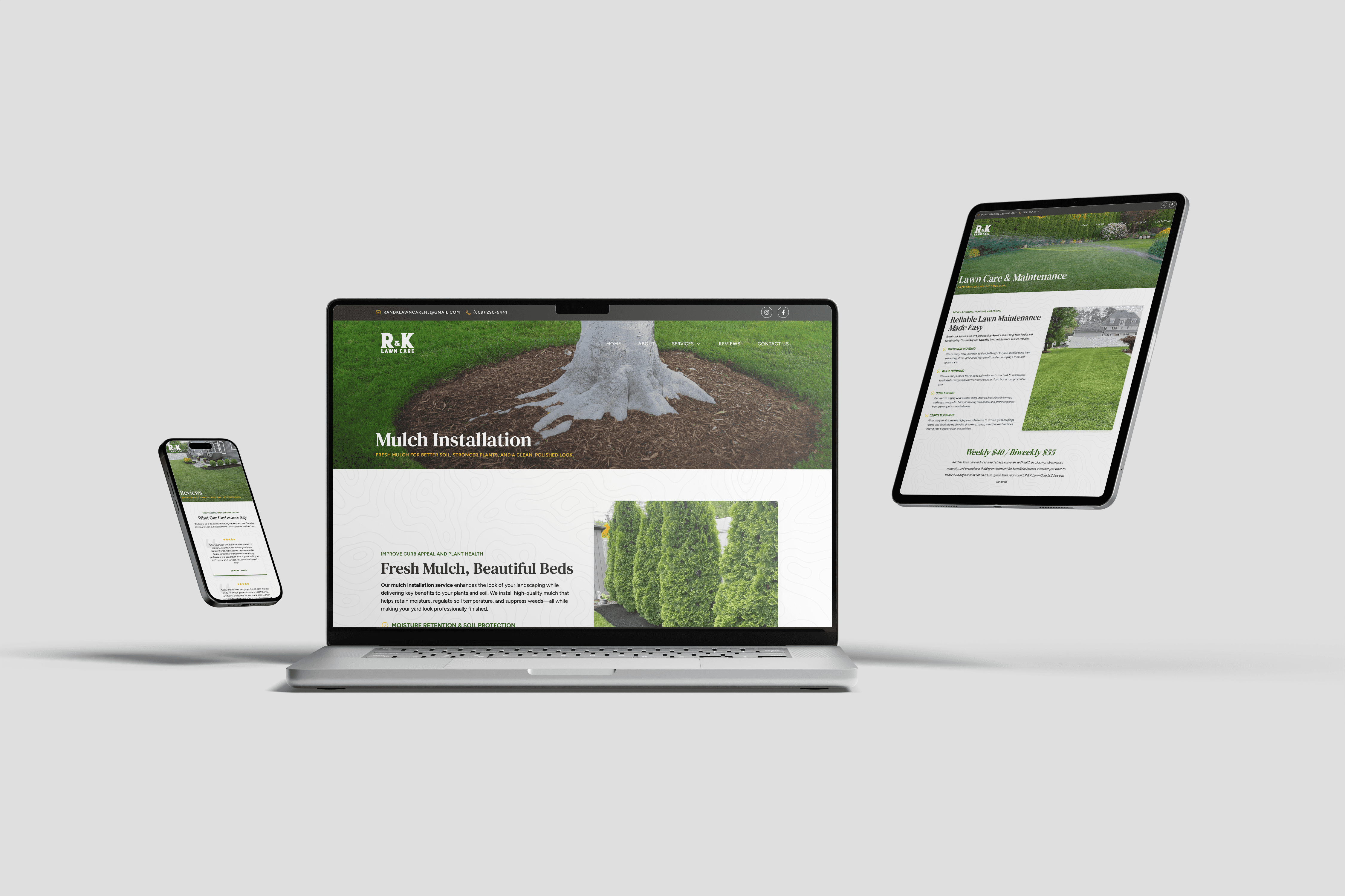 R&K Lawn Care professional website showcase